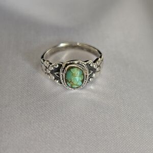 Vintage 925 Silver & Turquise Ring Stamped 925